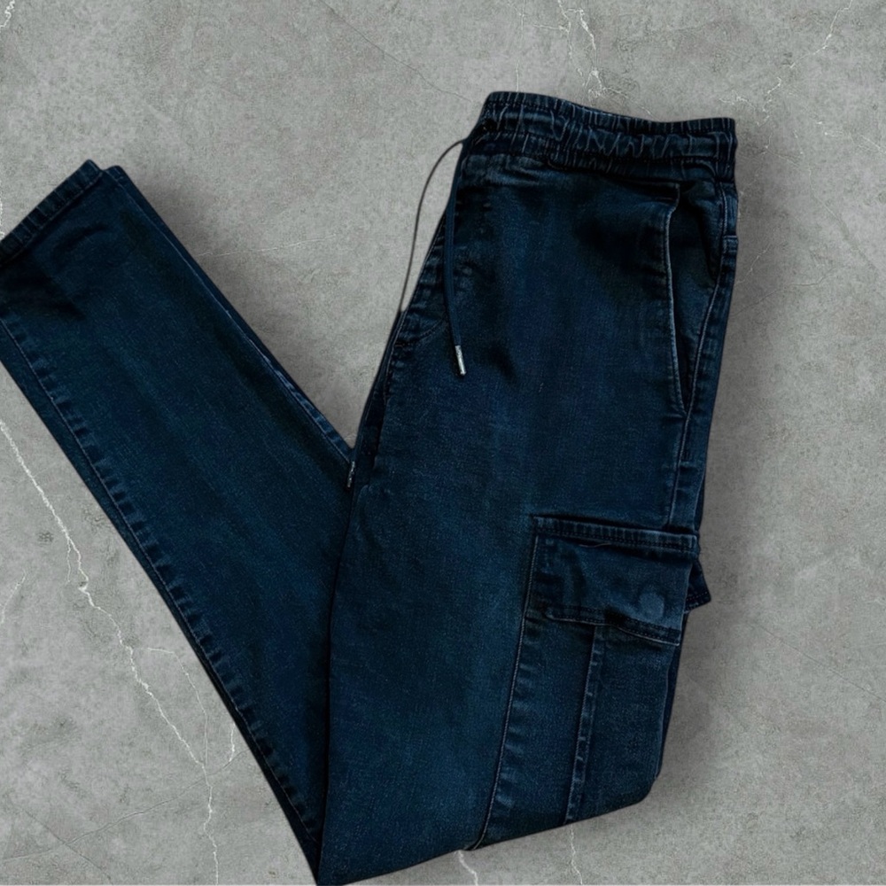 Forever 21 Men's Black Cargo Slim Straight Jeans Size 32
